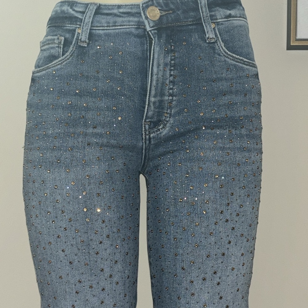 Kut from the Koth Reese Fab Ab Rhinestone HighWaist Ankle Slim Straight Leg Jean - Picture 5 of 8